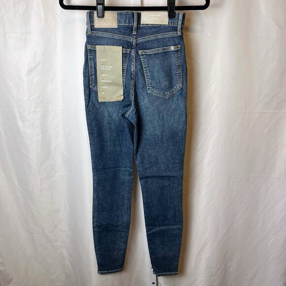 NWT Everlane Way-High Skinny Jeans 25 Blue Organic Cotton High Rise Crop Stretch - Picture 4 of 10